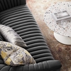 Announce Performance Velvet Channel Tufted Loveseat in Charcoal