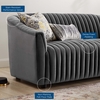 Announce Performance Velvet Channel Tufted Loveseat in Charcoal