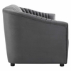 Announce Performance Velvet Channel Tufted Sofa in Charcoal
