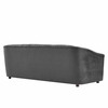 Announce Performance Velvet Channel Tufted Sofa in Charcoal