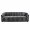 Announce Performance Velvet Channel Tufted Sofa in Charcoal