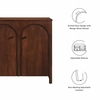 Appia 2-Door Arched Door Storage Cabinet in Walnut