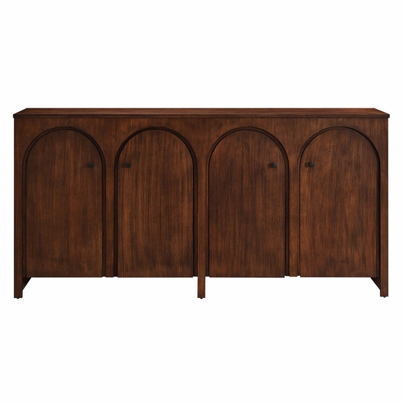 Appia Wood Grain 4-Door Sideboard Storage Cabinet in Walnut