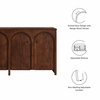 Appia Wood Grain 4-Door Sideboard Storage Cabinet in Walnut