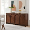 Appia Wood Grain 4-Door Sideboard Storage Cabinet in Walnut