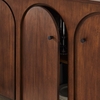 Appia Wood Grain 4-Door Sideboard Storage Cabinet in Walnut