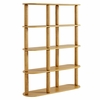 Arcus 4-Tier Oval Wood Bookshelf in Oak