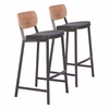 Ardenne Barstool - Set of 2 in Black & Brown