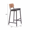Ardenne Barstool - Set of 2 in Black & Brown