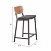 Ardenne Counter Stool - Set of 2 in Black & Brown