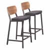 Ardenne Counter Stool - Set of 2 in Black & Brown