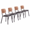 Ardenne Dining Chair - Set of 4 in Black & Brown