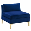 Ardent Performance Velvet Armless Chair in Navy