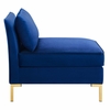 Ardent Performance Velvet Armless Chair in Navy