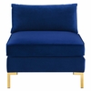 Ardent Performance Velvet Armless Chair in Navy