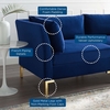 Ardent Performance Velvet Loveseat in Navy