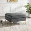 Ardent Performance Velvet Ottoman in Gray
