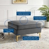 Ardent Performance Velvet Ottoman in Gray