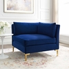 Ardent Performance Velvet Sectional Sofa Corner Chair in Navy