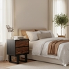 Aremi Nightstand in Brown & Black