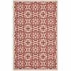 Ariana Vintage Floral Trellis 4x6 Indoor and Outdoor Area Rug in Red and Beige