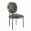 Arise Vintage French Upholstered Fabric Dining Side Chair in Natural Gray