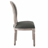 Arise Vintage French Upholstered Fabric Dining Side Chair in Natural Gray