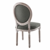 Arise Vintage French Upholstered Fabric Dining Side Chair in Natural Gray