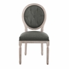 Arise Vintage French Upholstered Fabric Dining Side Chair in Natural Gray