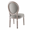 Arise Vintage French Upholstered Fabric Dining Side Chair Set of 2 in Light Gray