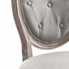 Arise Vintage French Upholstered Fabric Dining Side Chair Set of 2 in Light Gray
