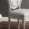 Arise Vintage French Upholstered Fabric Dining Side Chair Set of 2 in Light Gray