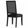 Arlo Vegan Leather Upholstered Faux Rattan and Wood Dining Side Chairs Set of 2
