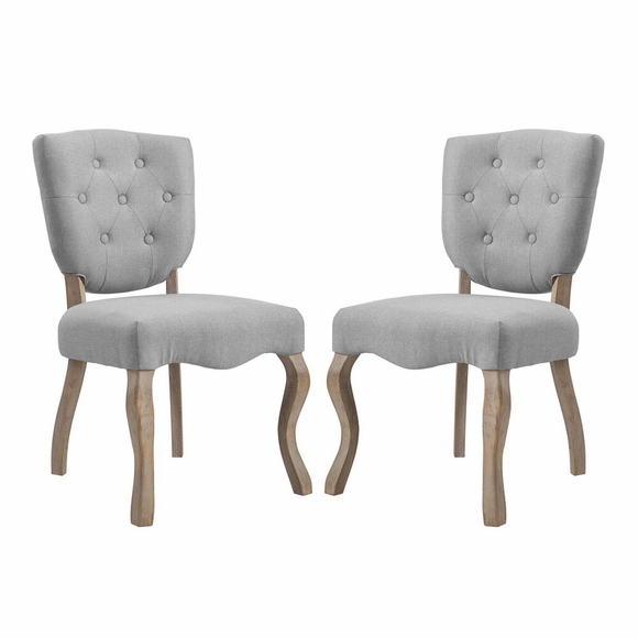 Array Dining Side Chair Set of 2 in Light Gray