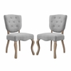 Array Dining Side Chair Set of 2 in Light Gray