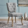 Array Vintage French Upholstered Dining Side Chair in Light Gray