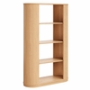 Aspect 74 Inch Curved 4 Tier Bookshelf in Natural