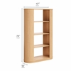 Aspect 74 Inch Curved 4 Tier Bookshelf in Natural