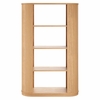 Aspect 74 Inch Curved 4 Tier Bookshelf in Natural