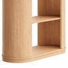 Aspect 74 Inch Curved 4 Tier Bookshelf in Natural