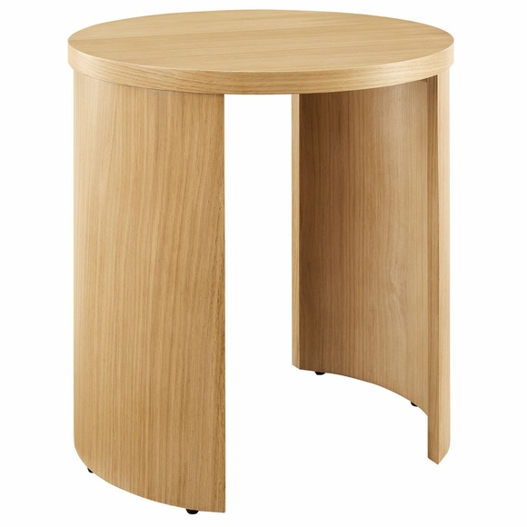 Aspect Round Wood End Table in Oak