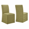 Aster Linen Cotton Blend Slipcovered Dining Chairs Set of 2