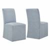 Aster Slub Weave Fabric Slipcovered Dining Chairs Set of 2