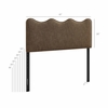 Athena Striped Fabric Upholstered Queen Size Headboard