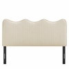 Athena Striped Fabric Upholstered Queen Size Headboard