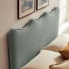 Athena Striped Fabric Upholstered Queen Size Headboard