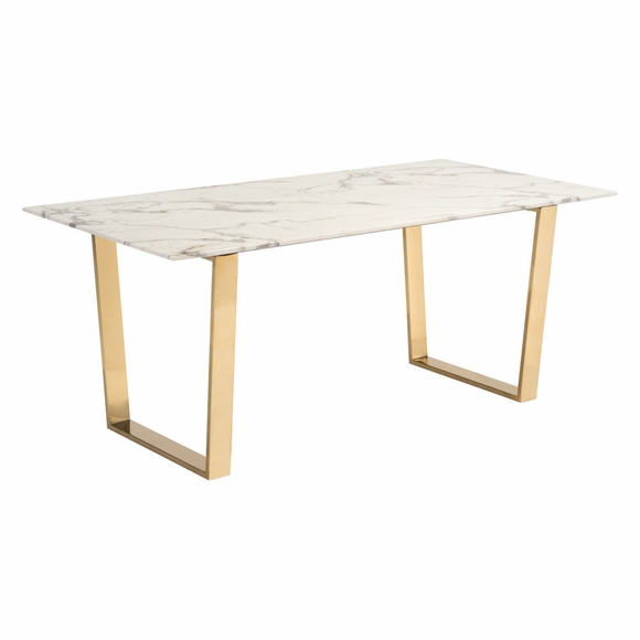 Atlas Dining Table in White & Gold