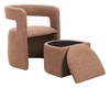 Atria Accent Chair & Ottoman in Tawny Brown