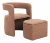 Atria Accent Chair & Ottoman in Tawny Brown