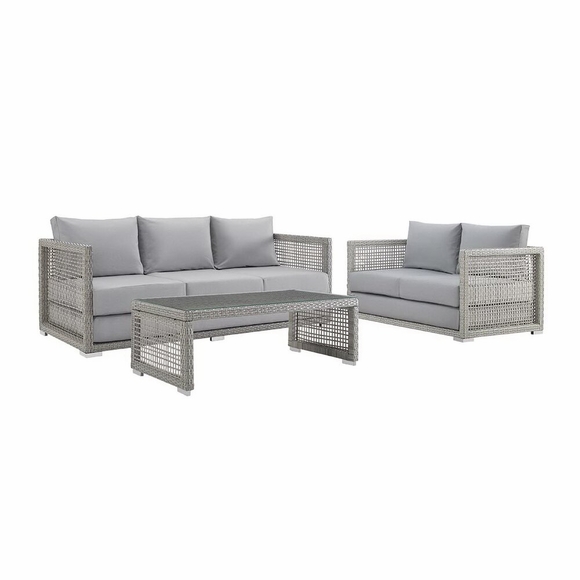 Aura 3 Piece Outdoor Patio Wicker Rattan Set MID-3598